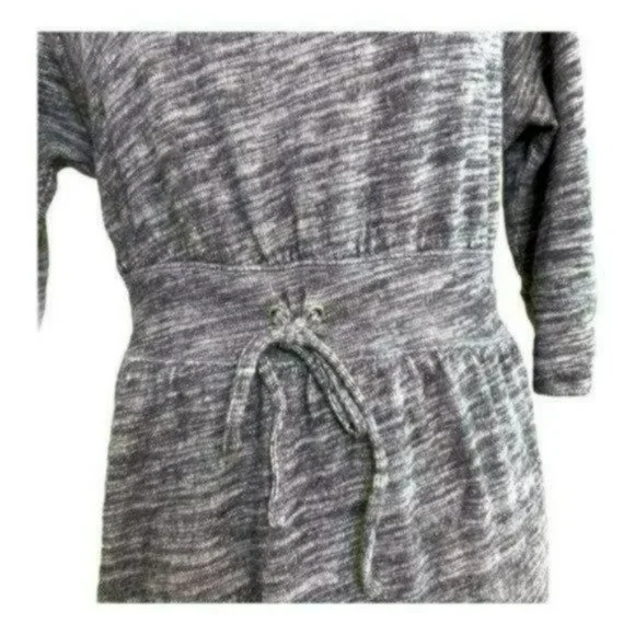 Juicy Couture Gray 3/4 Sleeves Drawstring Waist Cotton Slip On Dress Size M - Picture 8 of 11